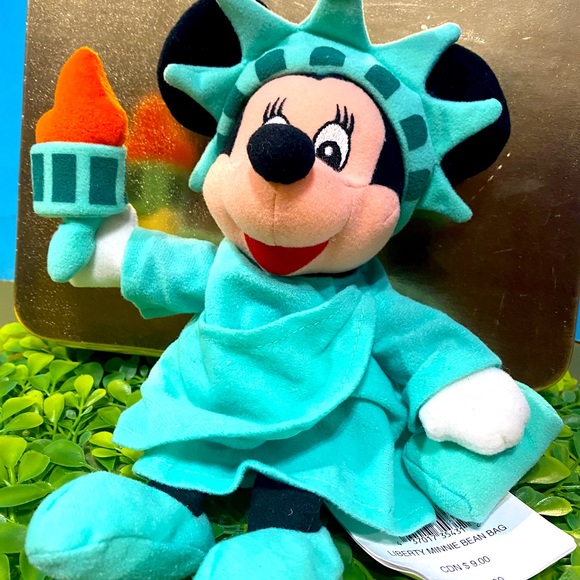 DISNEY STORE EXCLUSIVE NWT 1990s LIBERTY MINNIE/STATUE OF LIBERTY BEAN BAG PLUSH - Picture 7 of 11